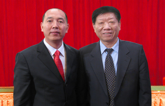 原人力資源和社會保障部部長尹蔚民和張全收董事長合影